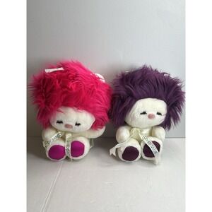 1986 Dakin Frou Frou Crush Plush Set Pink Purple Hair W/ Tags NWT Lot Crushie